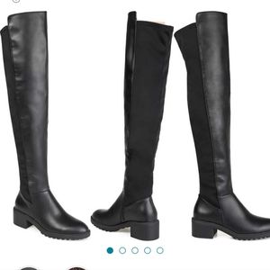 Over the knee black boots